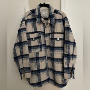Good American Blue Plaid shacket